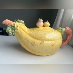 Fitz and Floyd Squash and vegetable ceramic teapot, Japan